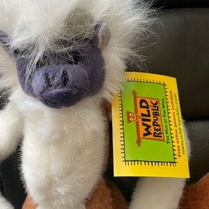 Wild Republic White and Brown Plush Monkey